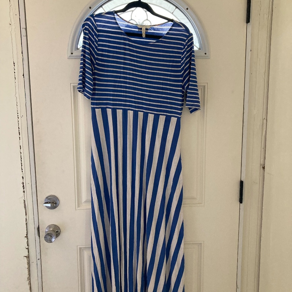 Matilda Jane Blue and White Dress - Size Large